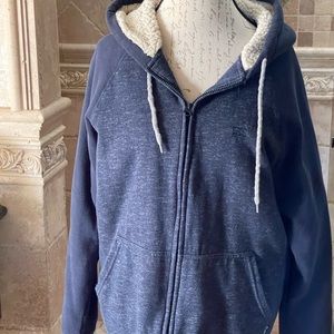 Billabong faux Sherpa lined zip up hoodie